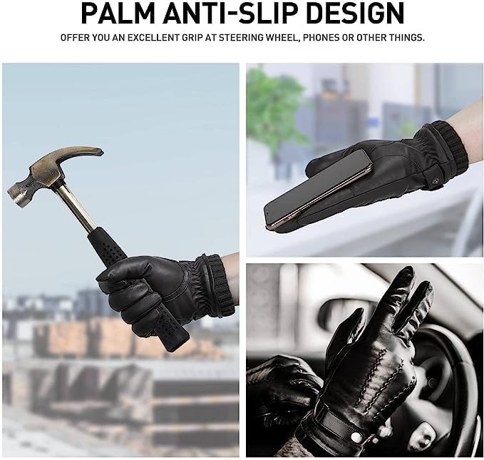 Vue 4 de Gants En Cuir Veritable