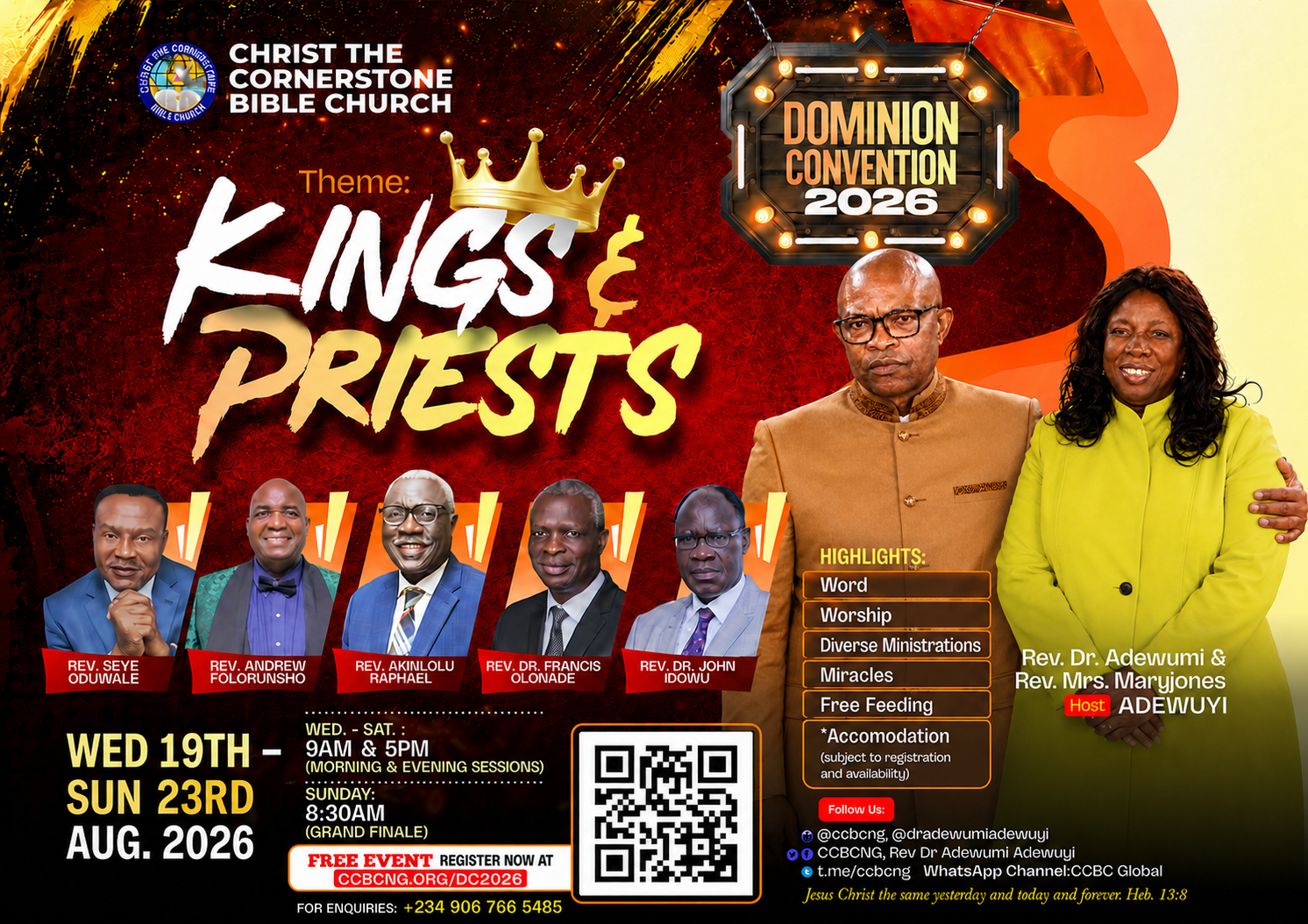 Dominion Convention 2026 — Kings and Priests Flyer