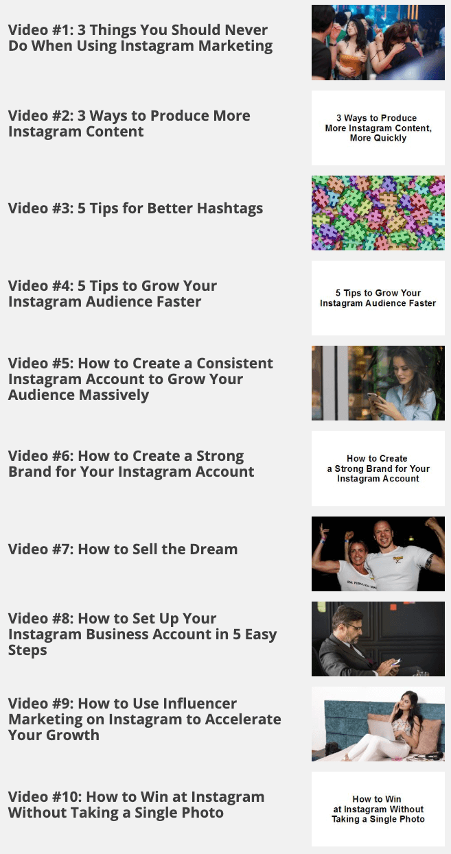 Instagram Marketing Secrets Videos