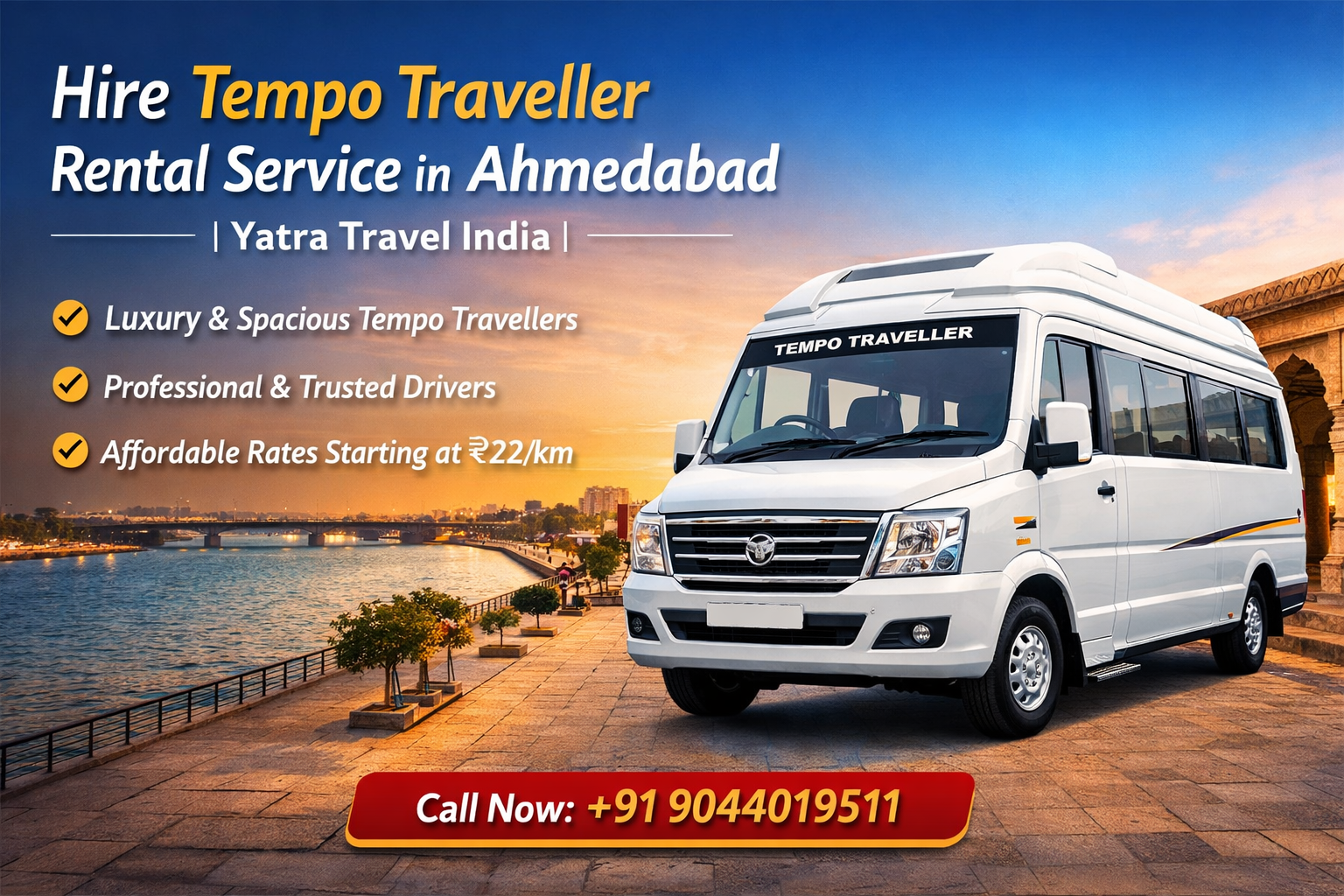Hire Tempo Traveller Rental Service in Ahmedabad | Yatra Travel India