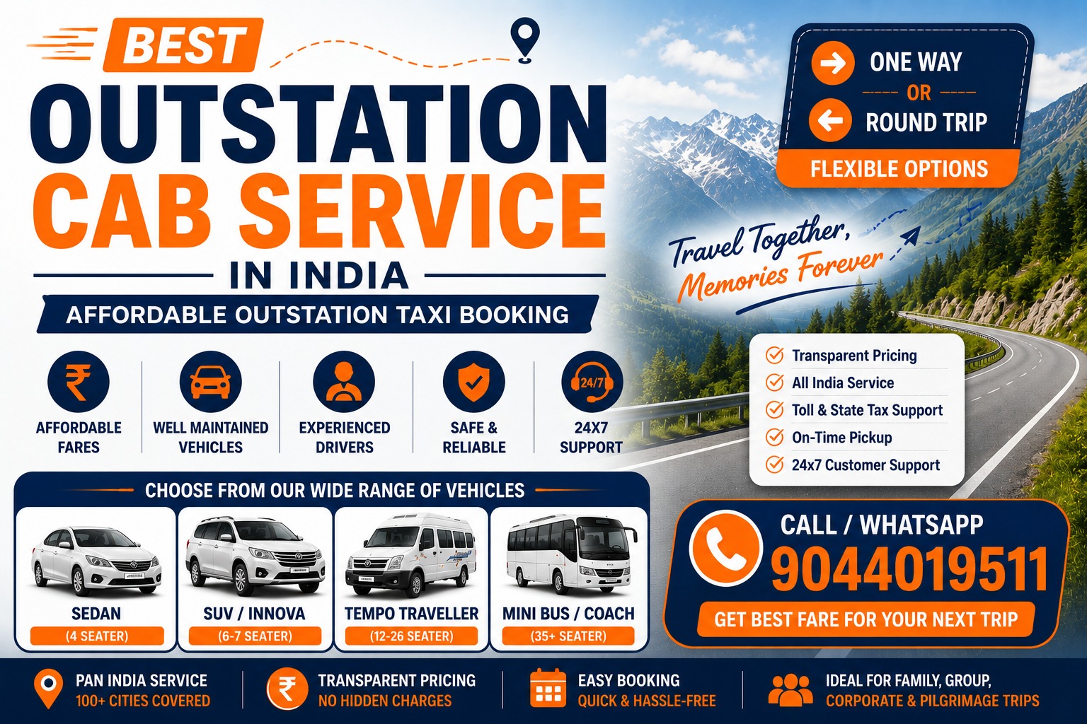 Best Outstation Cab Service in India Affordable Outstation Taxi Booking