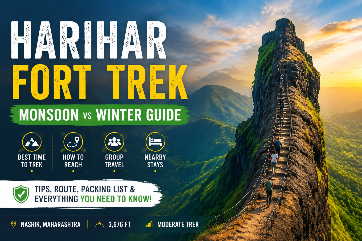 Harihar Fort Trek: Best Time, Route, Difficulty & Travel Guide