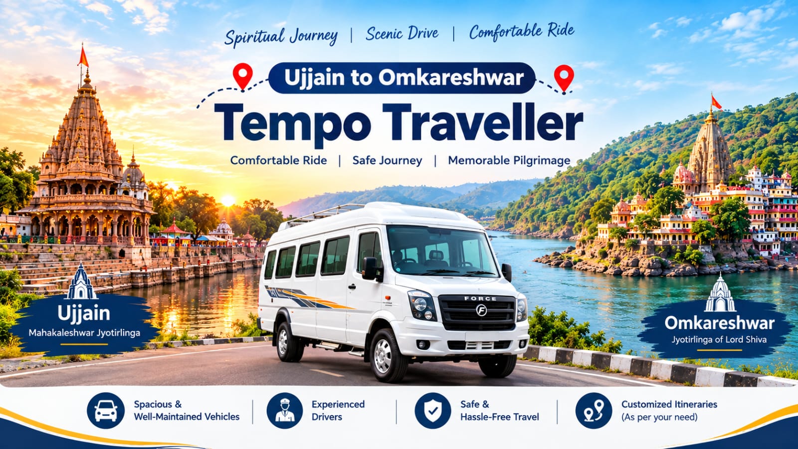 Ujjain to Omkareshwar Tempo Traveller: Fare & Booking