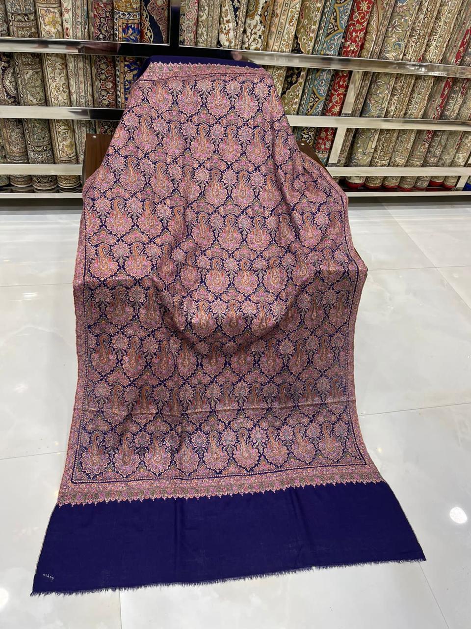 Rose Navy Kani Pashmina