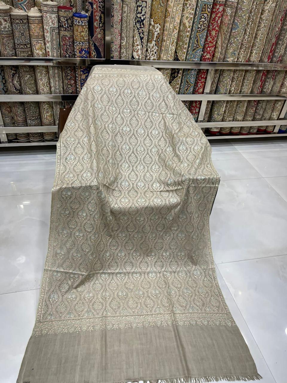 Ivory Needlework Pashmina