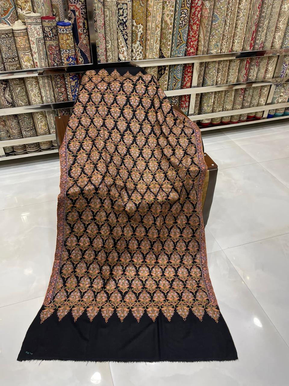 Gold Black Kani Pashmina