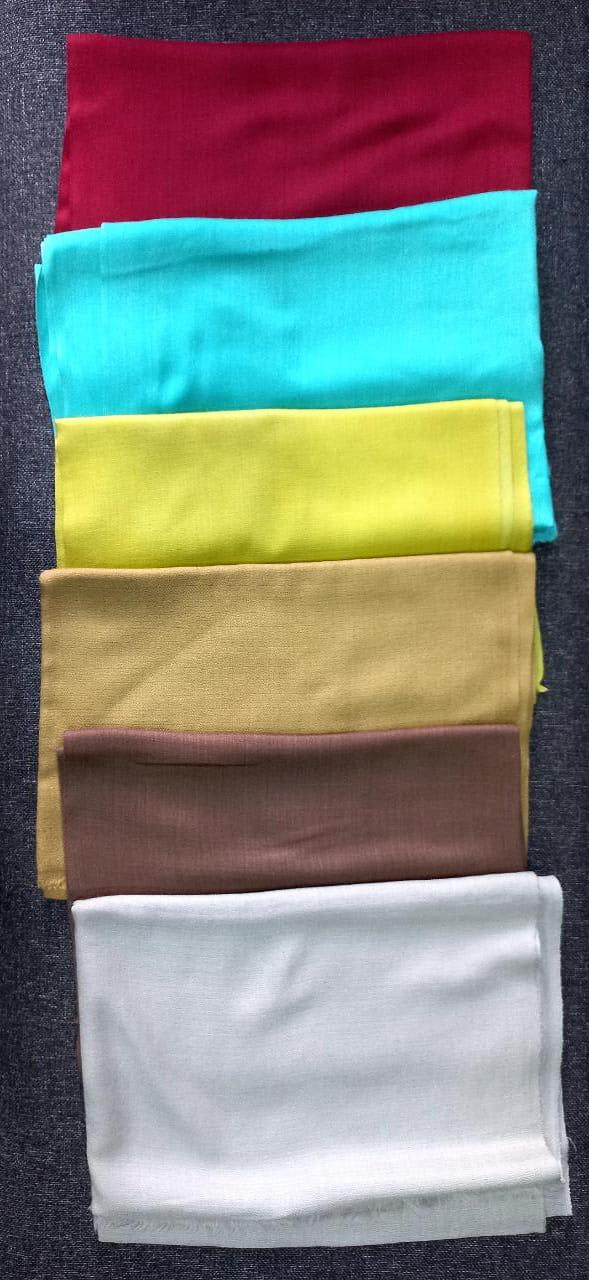 Bright Plain Pashmina Set