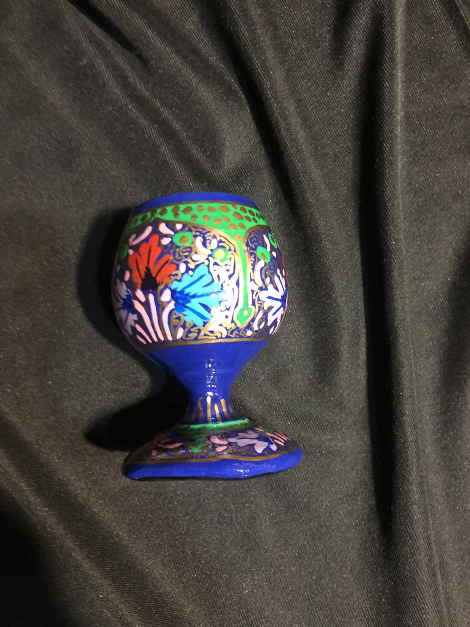 Painted Blue Goblet, from The Kashmir Knot Kashmiri Handicrafts