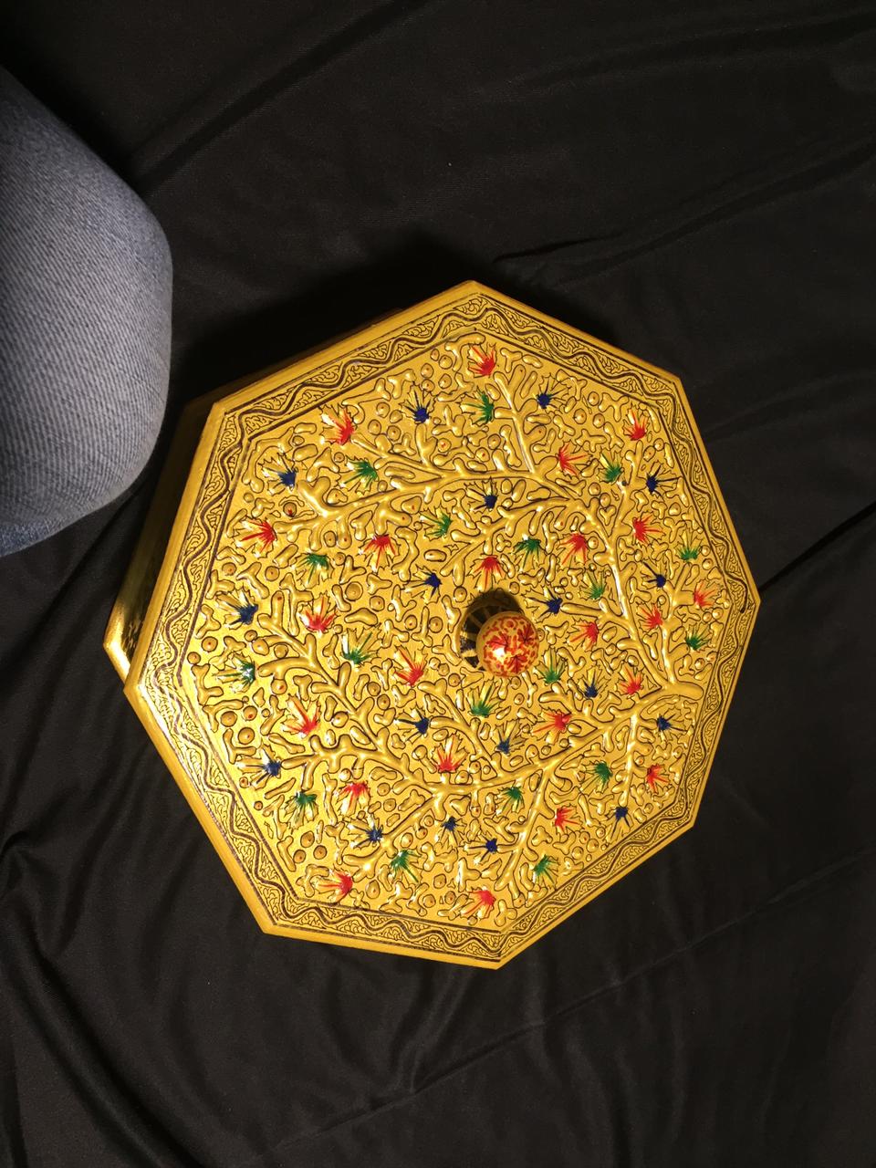 Golden Octagonal Keepsake Box, from The Kashmir Knot Kashmiri Handicrafts
