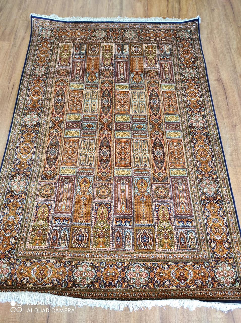 Saffron Panel Runner Carpet, from The Kashmir Knot Handmade Kashmiri Carpets