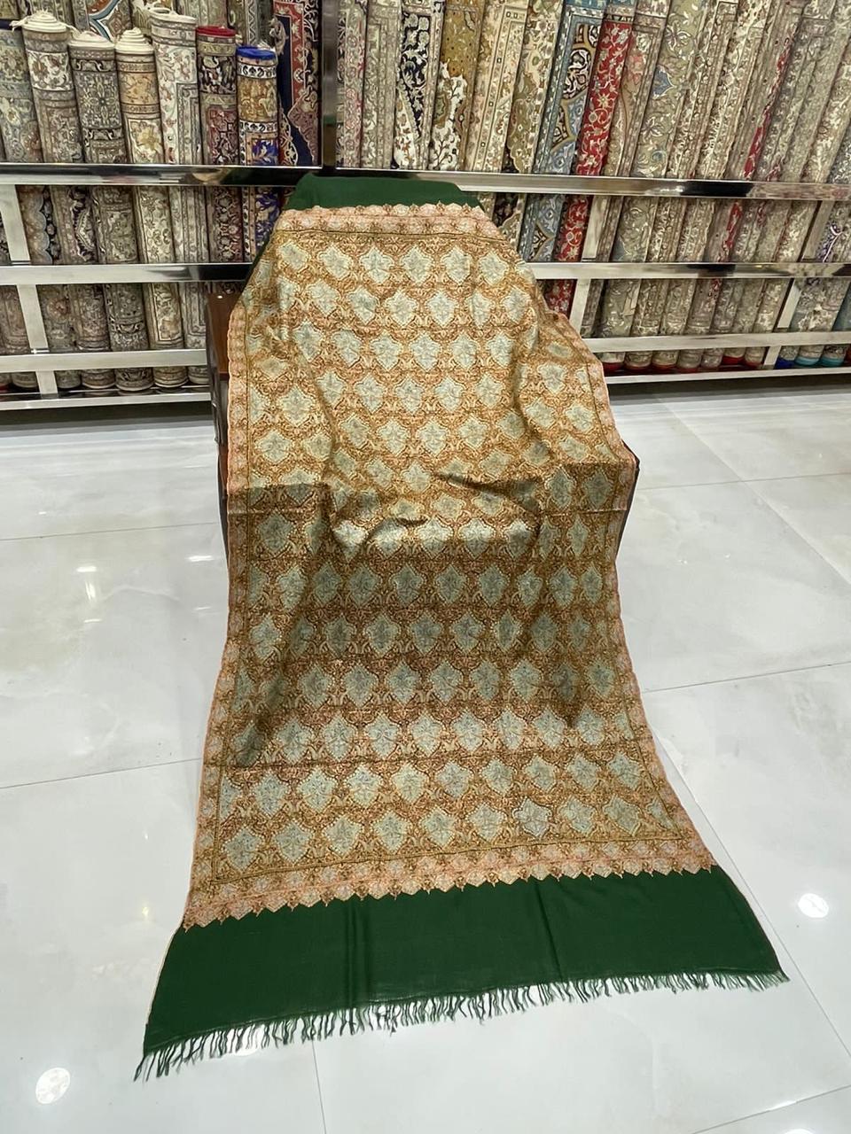 Olive Gold Kani Pashmina, from The Kashmir Knot Pashmina Shawls