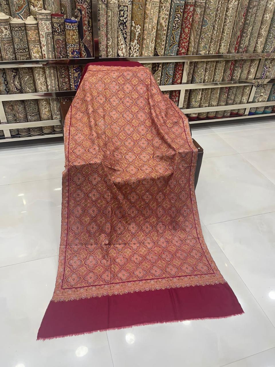 Rose Maroon Kani Pashmina, from The Kashmir Knot Pashmina Shawls