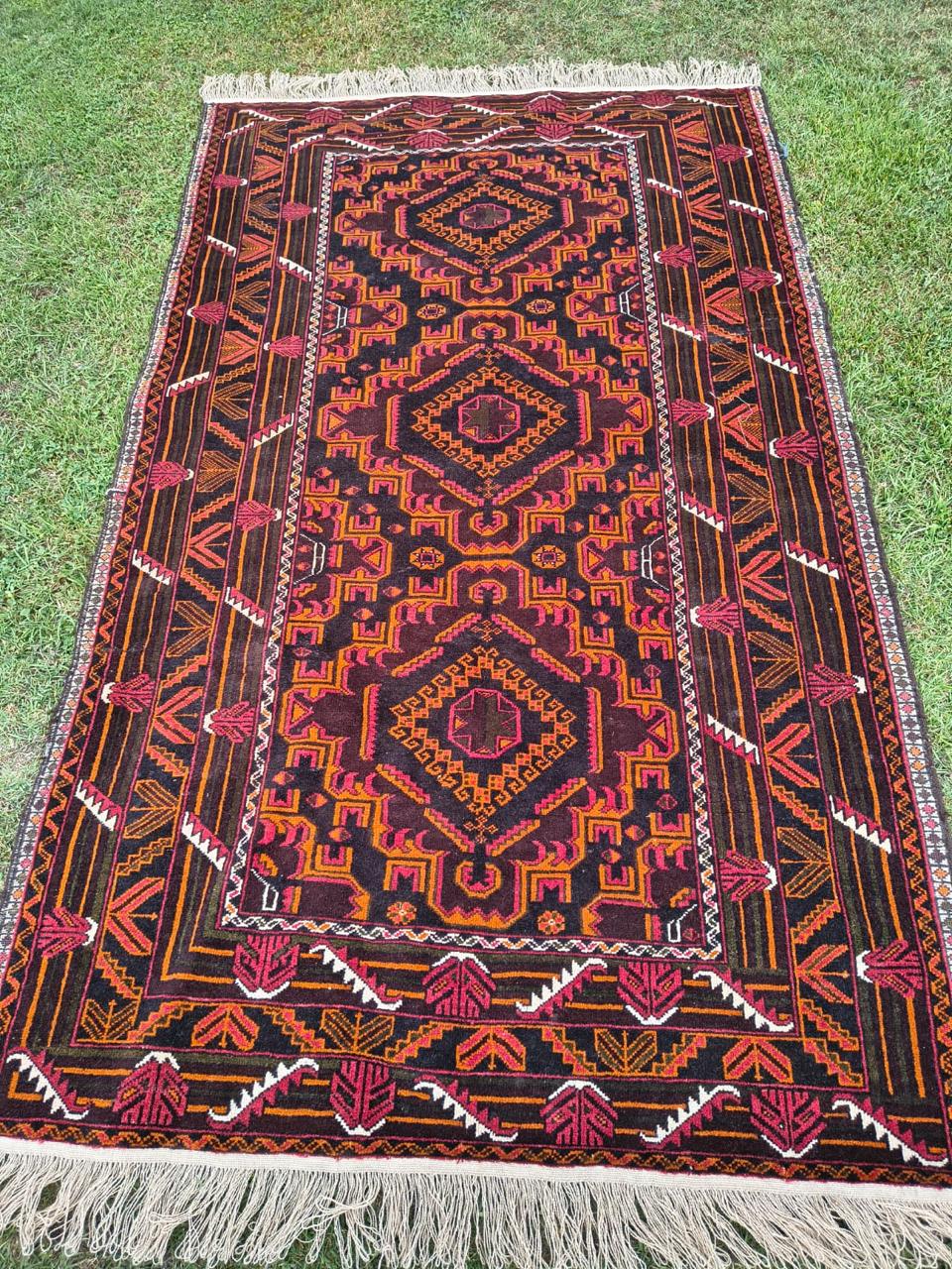 Tribal Crimson Runner, from The Kashmir Knot Handmade Kashmiri Carpets