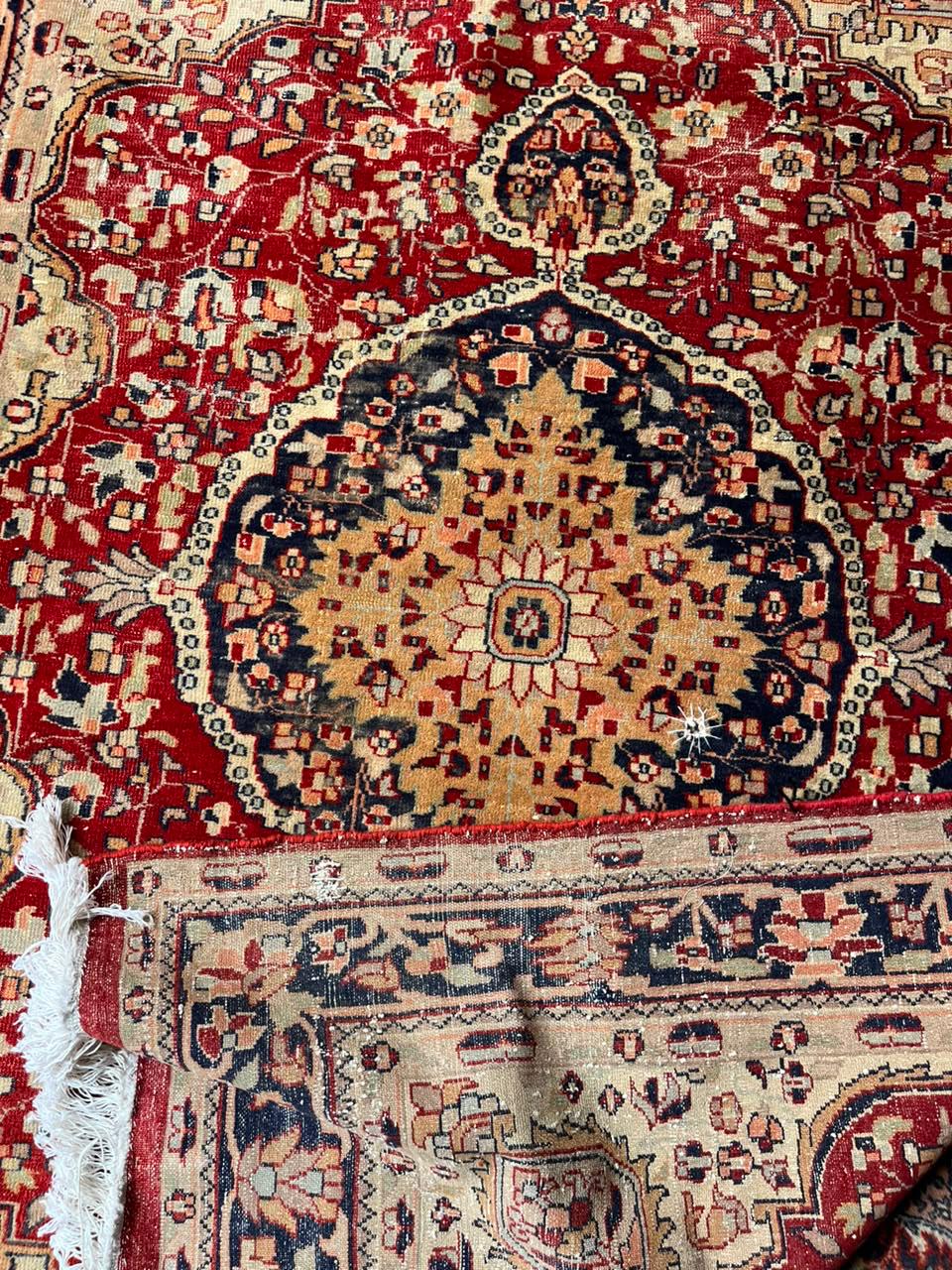 Red Prayer Medallion Carpet, from The Kashmir Knot Handmade Kashmiri Carpets