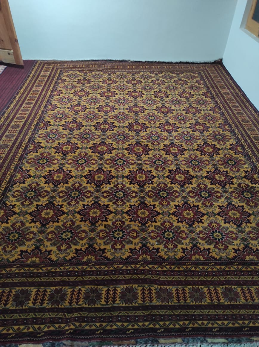 Walnut Diamond Field Carpet, from The Kashmir Knot Handmade Kashmiri Carpets