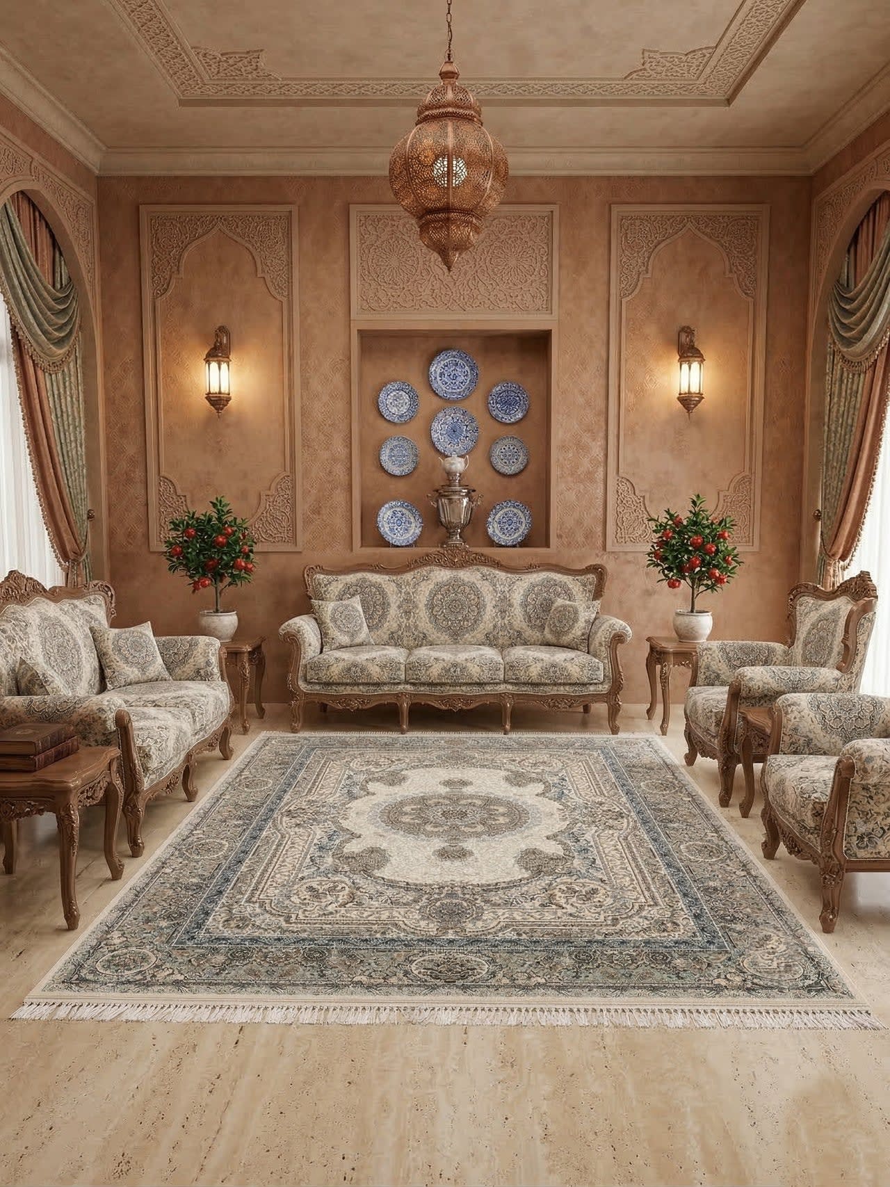 Silver Grey Palace Medallion