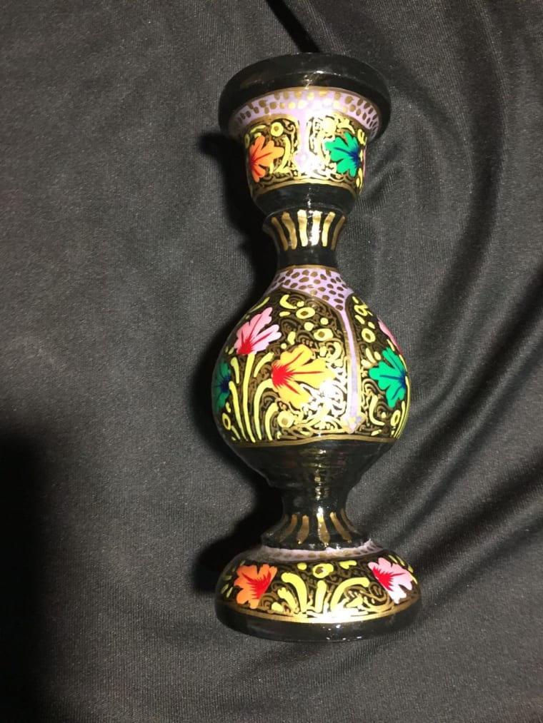 Painted Floral Vase, Kashmiri handicraft