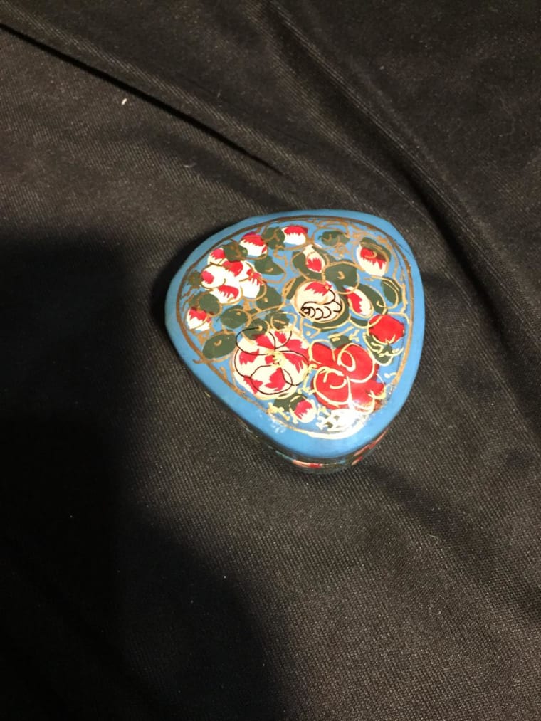 Floral Heart Trinket Box, Kashmiri handicraft
