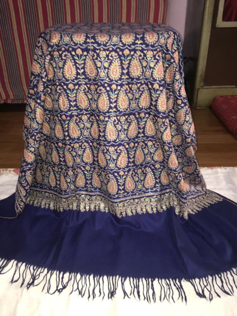 Navy Paisley Jamawar