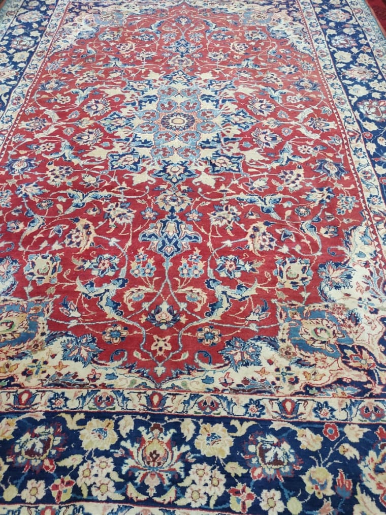 Scarlet Navy Garden Carpet