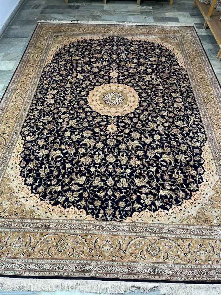 Black Ivory Oval Medallion Carpet