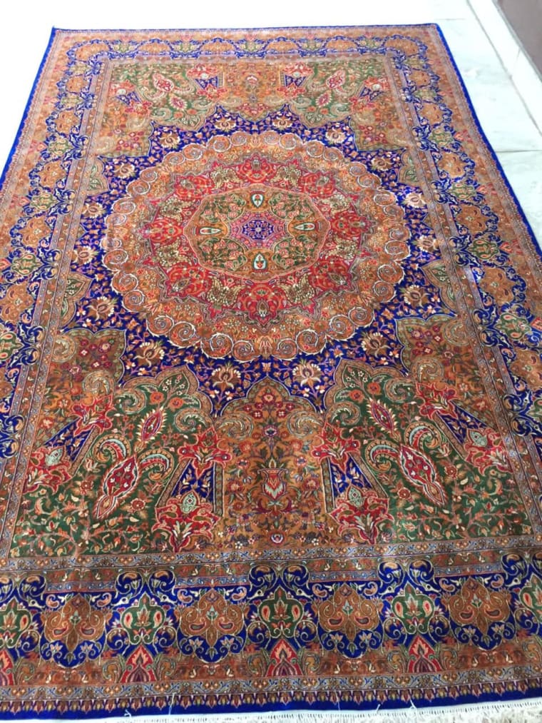 Golden Blue Prayer Carpet