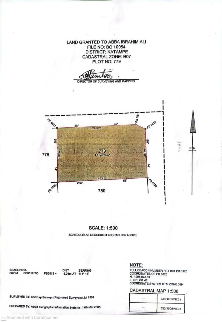 *Size:*1,164Sqm  *Location:*katampe cadastral zone   *Value:*400M  *Sharing Formula:* 60/40  *Facilitators Fee:*  *Premium:* 60 (refundable) photo 1
