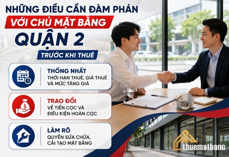 Điều cần đàm phán với chủ mặt bằng Quận 2