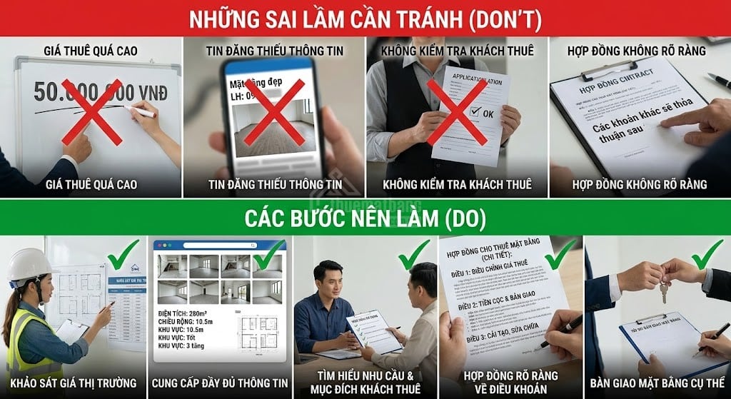 Những sai lầm khi cho thuê mặt bằng