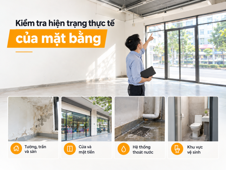 Kiểm tra hiện trạng thực tế của mặt bằng