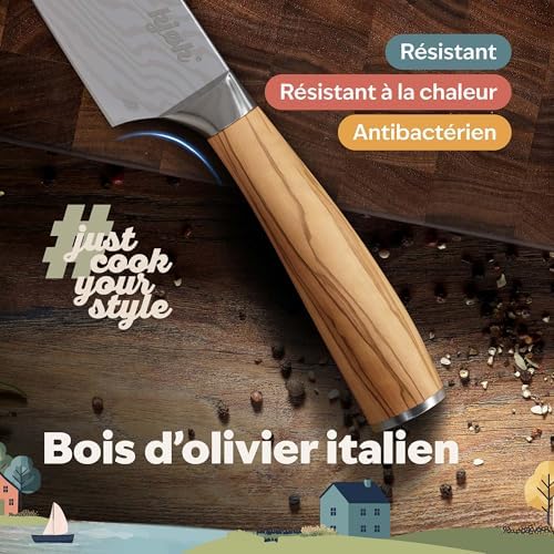 Vue 6 de Kjk Couteau Nakiri Professionnel