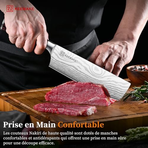 Vue 3 de Keemake Couteau Cuisine Nakiri