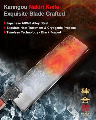 Vue 2 de Couteau Nakiri Cm Couteau