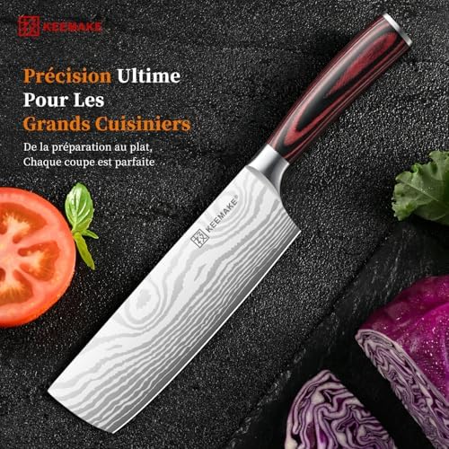 Vue 4 de Keemake Couteau Cuisine Nakiri