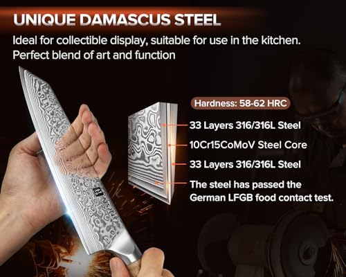 Vue 2 de Xinzuo Acier Damas Cm