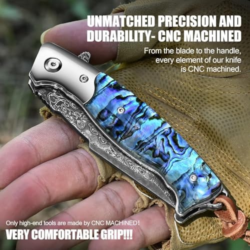 Vue 3 de Drachenader Couteau Pliant Damas