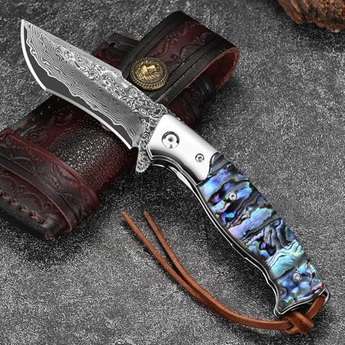 Vue 5 de Drachenader Couteau Pliant Damas