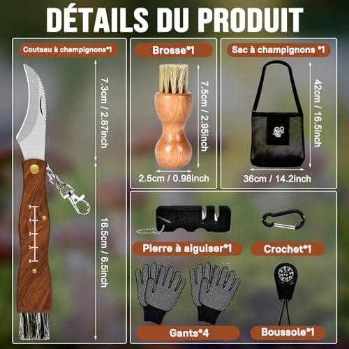 Vue 2 de Herenear Couteau Champignon Avec