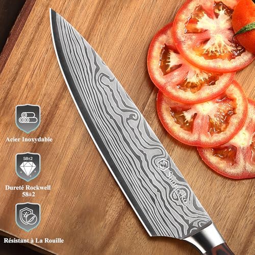 Vue 2 de Sunnecko Set Couteau Cuisine