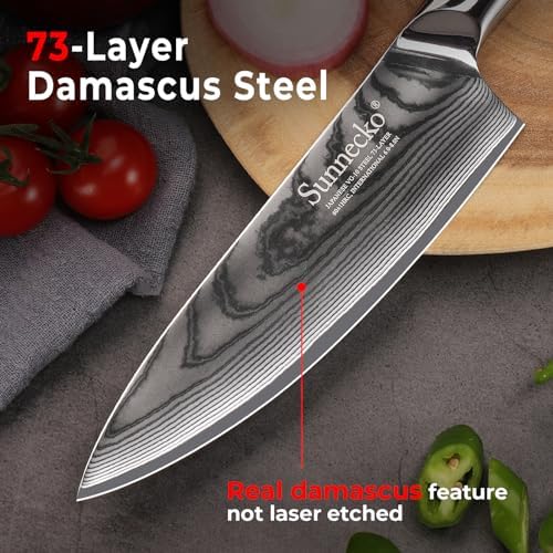 Vue 2 de Sunnecko Couteaux De Cuisine