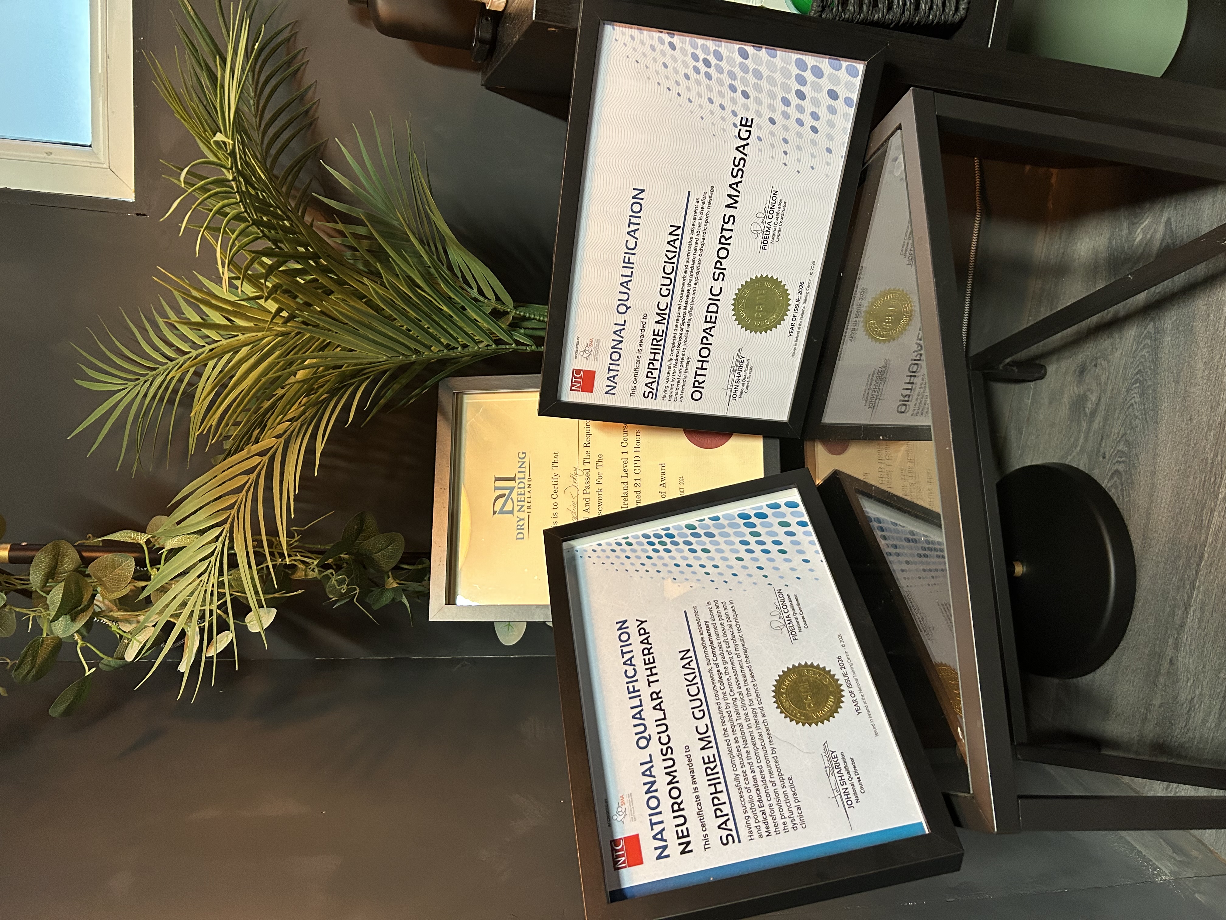 Sapphire's Level 3 and 4 sports therapy qualifications and certificates