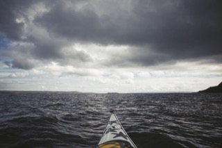 View from kayak, east coast of Fethaland