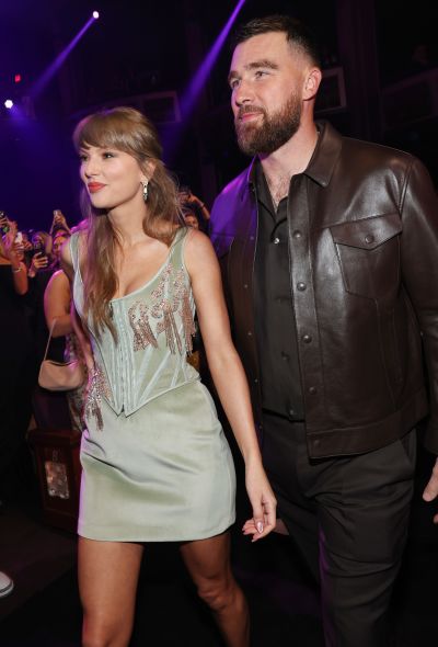 Taylor Swift Wears Black Lace Slip Look on London Date With Travis Kelce