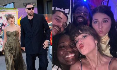 Taylor Swift snaps sweet selfies at wedding of Travis Kelce's Chiefs teammate... as superstar couple prepare for their own nuptials