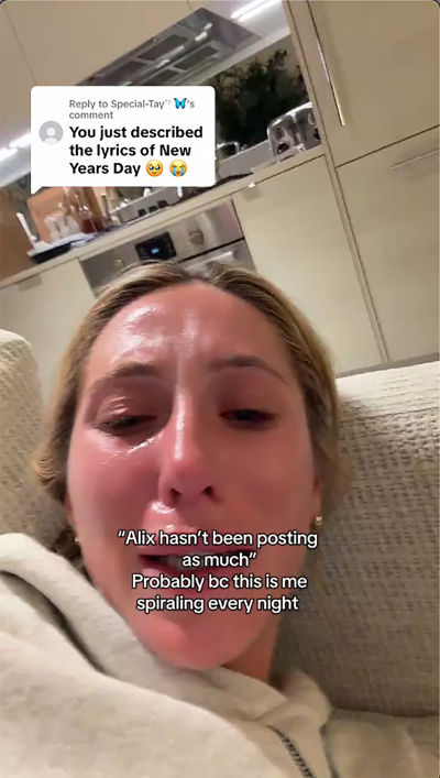 Alix Earle sobs over Taylor Swift song after seeing Braxton Berrios for first time since their breakup