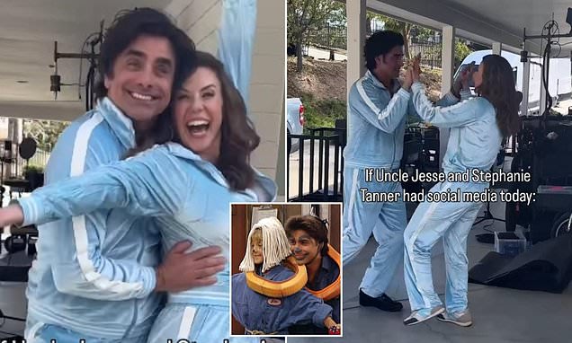 John Stamos dances with his Full House 'niece' Jodie Sweetin to Taylor Swift in matching outfits