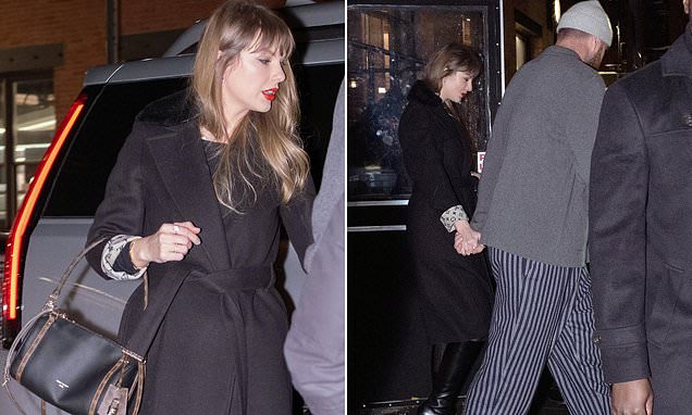 Taylor Swift bundles up in $13k outfit as she and Travis Kelce surface for rare date night in NYC
