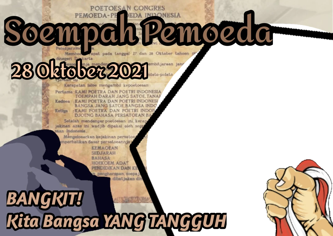 Unduh Twibbon Foto Sumpah Pemuda 2021 Gratis buatan dymphna emma