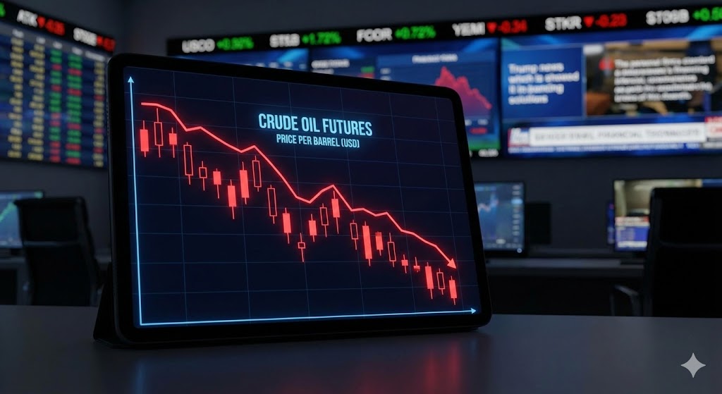 Oil Market Graph Red