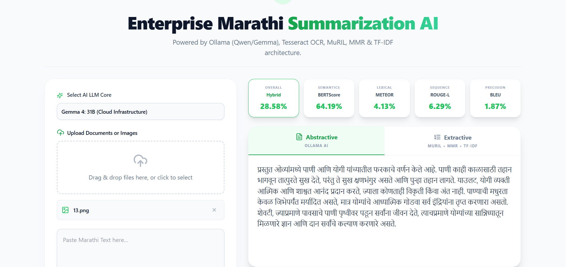 AI based Marathi Text Summarization